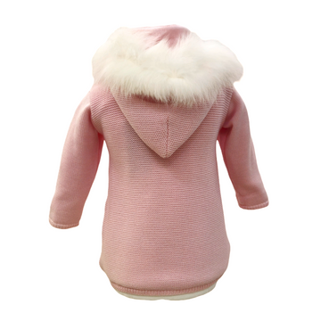 Cappottino neonata in lana con punto smock
