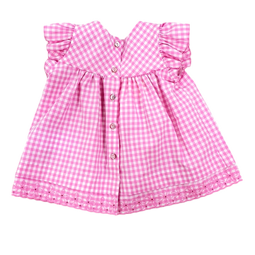 Top bimba con stampa "vichy"