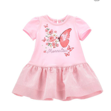 Abito vita bassa cotone jersey Monnalisa
