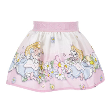 Gonna bimba cotone stampa Alice