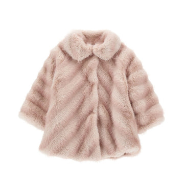 Pelliccia Cappotto Bimba Raglan Peluche
