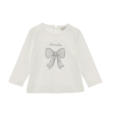 T-Shirt Jersey Bambina Fiocco Strass