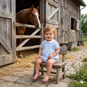 Pagliaccetto in cotone seersucker a righe