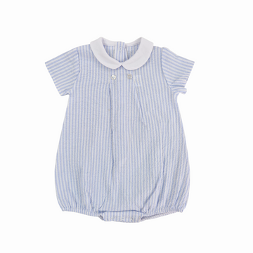 Pagliaccetto in cotone seersucker a righe