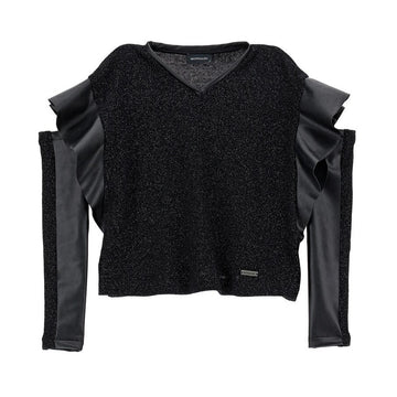 T-shirt lurex con manicotti Monnalisa