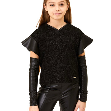 T-shirt lurex con manicotti Monnalisa