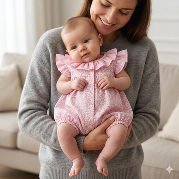 Pagliaccetto neonata Liberty provenzale rosa