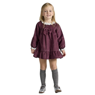 Vestito Bambina in velluto a costine