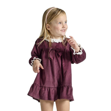 Vestito Bambina in velluto a costine