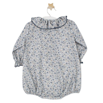 Pagliaccetto corto stampa fiori celesti