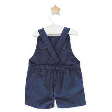 Salopette neonato celeste in velluto a costine