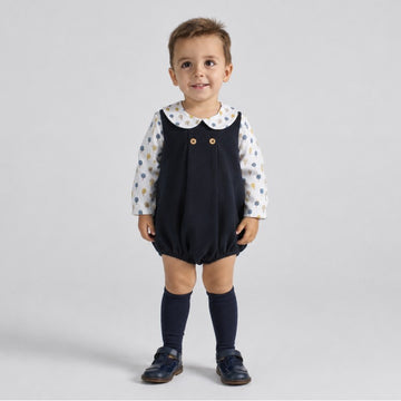 Pagliaccetto Neonato manica lunga in Twill di cotone