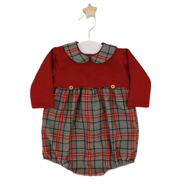 Pagliaccetto neonati in tartan grigio