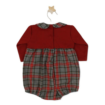 Pagliaccetto neonati in tartan grigio