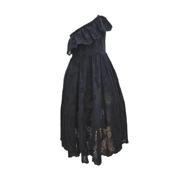 Abito in pizzo sangallo monospalla