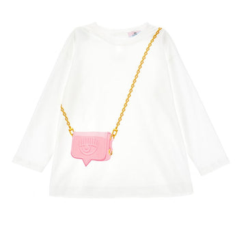 T-shirt cotone stampa borsa Chiara Ferragni