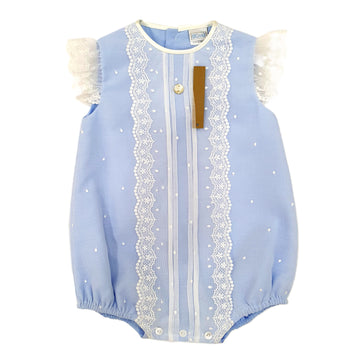 Pagliaccetto neonato cerimonia in organza con pizzo