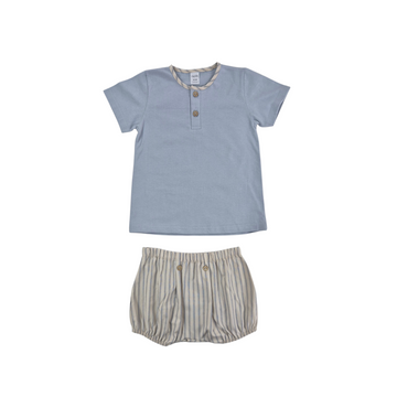 Completo Bimbo in cotone shorts a righe