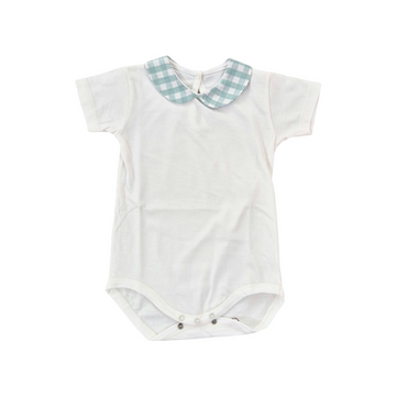 Body in jersey con collo vichy