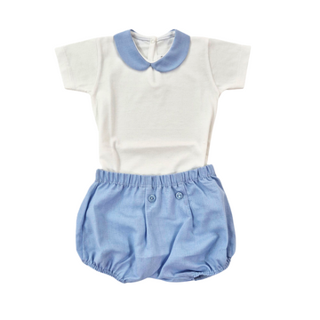 Completo neonato in misto lino e cotone