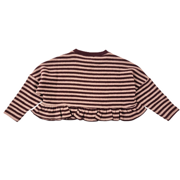 Maglia corta a righe con balza