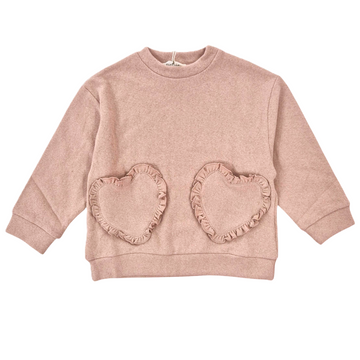 Maglia girocollo Bimba con cuori