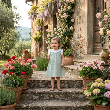 Vestito Bambina con dettagli in Sangallo