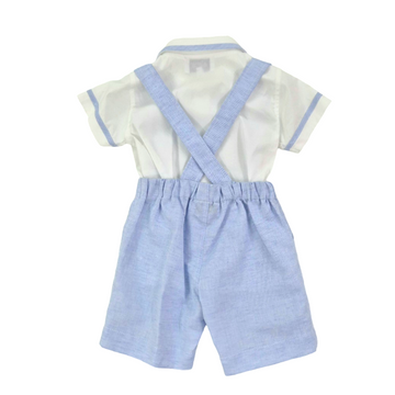Completo salopette in lino e cotone bimbo Aletta