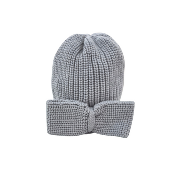 Cappello Bambina in lana a maglia con fiocco