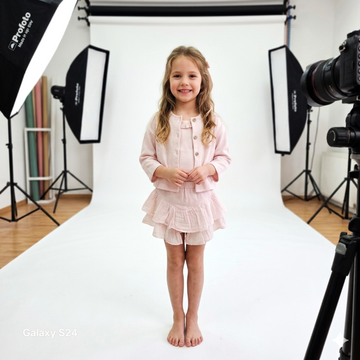 Shorts in cotone jersey Bambina con balza