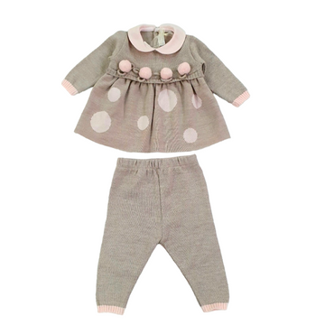 Completo in pura lana a pois