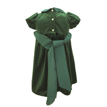 Abito Bimba in velluto raso con punto smock