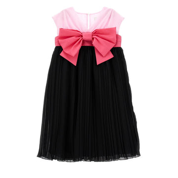 Abito con fiocco georgette plissettato Monnalisa