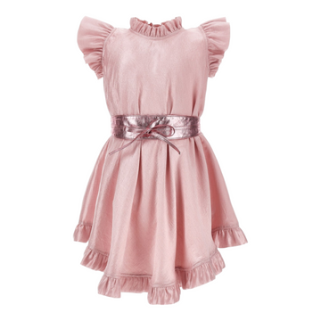 Abito in viscosa tribolata e cintura spalmata