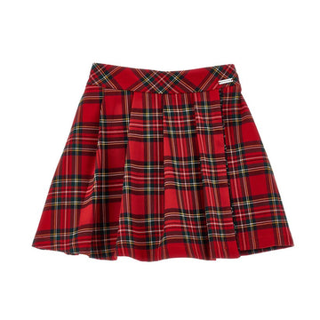 Shorts Bimba con portafoglio tartan e pieghe