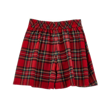Shorts Bimba con portafoglio tartan e pieghe