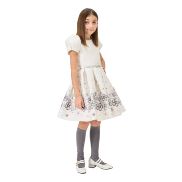 Abito Bambina Gioielli Lurex Broccato