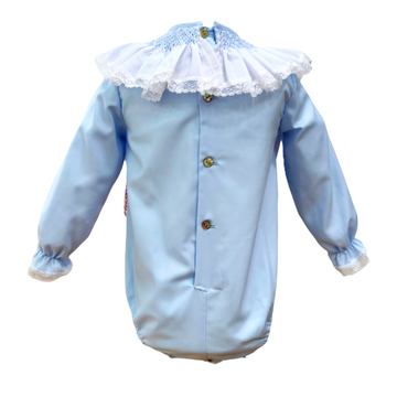 Pagliaccetto colletto tondo con punto smock