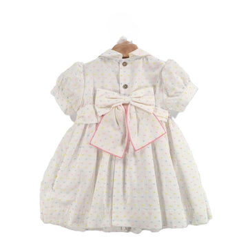 Abito bimba punto smock in plumetis