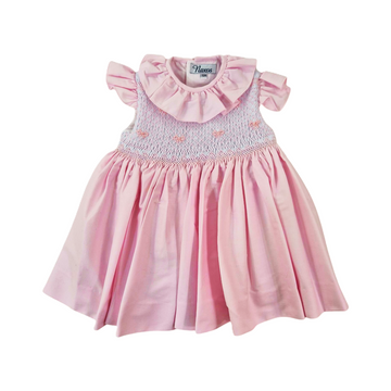 Abito bimba ricamo punto smock Naxos