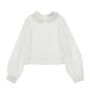 Camicetta Bambina in georgette con strass