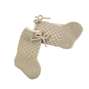 Scarpina alta beige neonati con fiocco