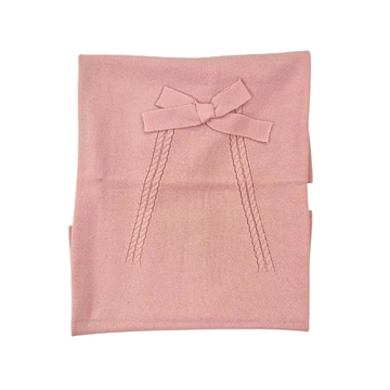 Copertina neonati con treccia e fiocchetto