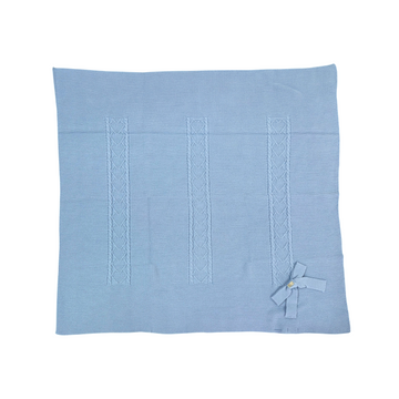 Copertina neonato con cuori e fiocco