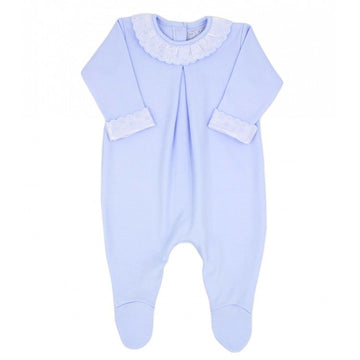 Tutina neonati cotone interlock con collo in batista