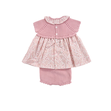 Vestito neonata in filo cotone floreale