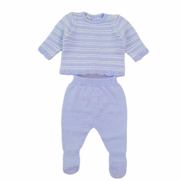 Completo in filo cotone a righe Pecesa