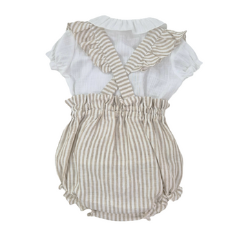 Completo bimba salopette con camicia