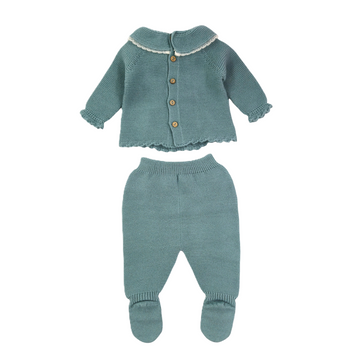 Completo neonata collo valenciennes