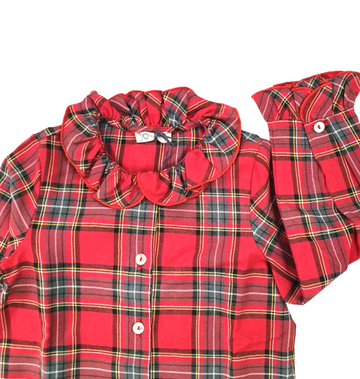 Camicia con rouches stampa tartan Jo MIlano
